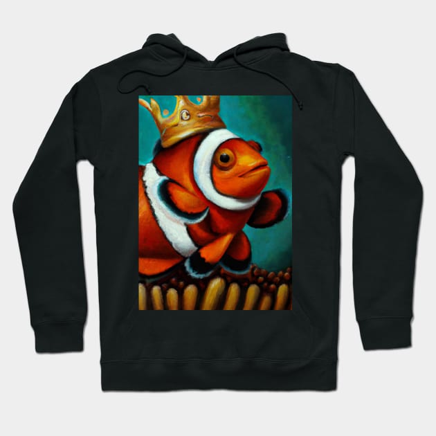 Clown fish with a Crown Hoodie by maxcode